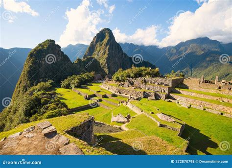 View Of The Lost Incan City Of Machu Picchu Near Cusco Peru Stock