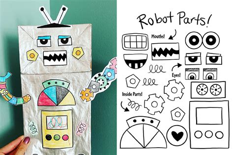 Build A Robot Craft for Kids! Free Printable! ⋆ The Hollydog Blog