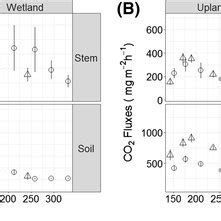 Temporal Changes Of Stem And Soil CH4 A And CO2 B Fluxes In The