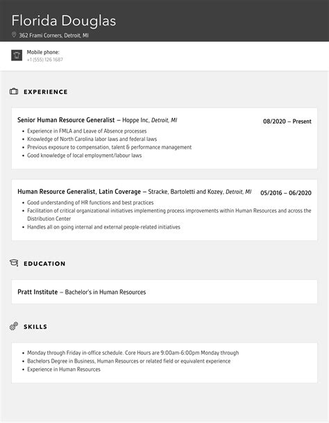 Human Resource Generalist Resume Samples Velvet Jobs