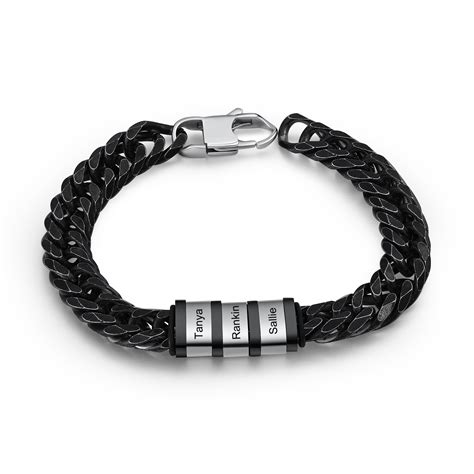 Jessemade FR Bracelet Gourmette en acier inoxydable 3 Prénom