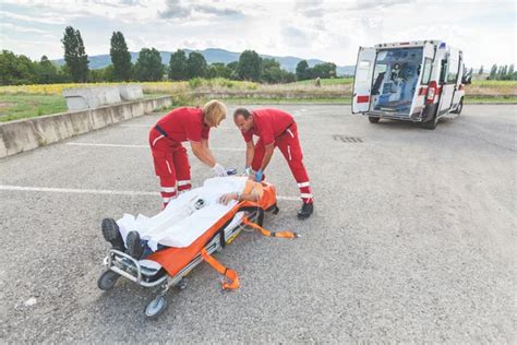 Rescue Team Providing First Aid Stock Image Everypixel