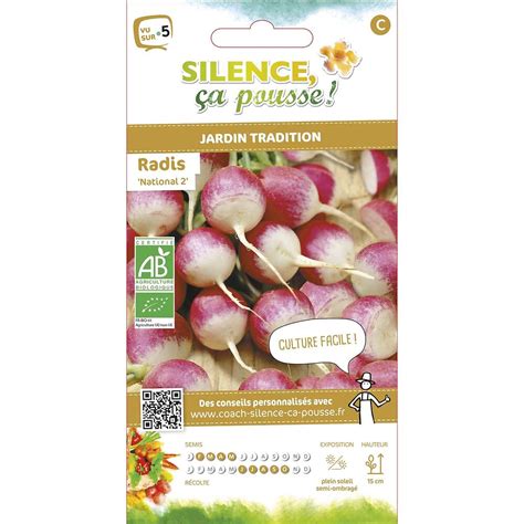 Semences de radis rond rose à bout blanc 2 national 2 4g bio Bricomarché