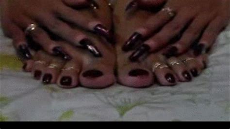 Shiny Purple French Tip And Toes Nailsfashion Clips4sale