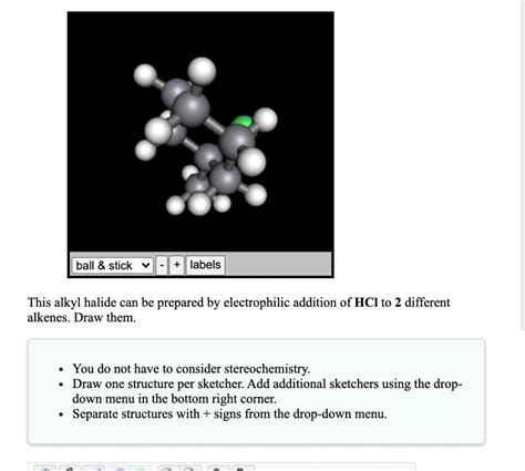 Solved Ball Stick Labels This Alkyl Halide Can Be Prepared By