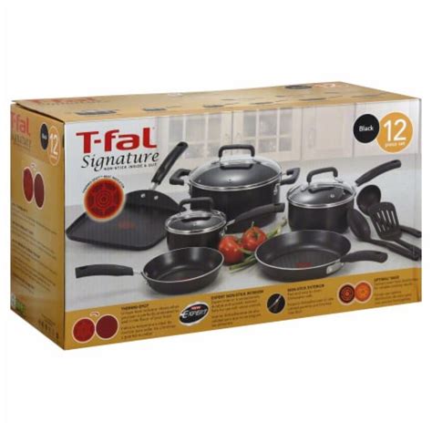 T Fal Signature Cookware Set Black 12 Pc Ralphs