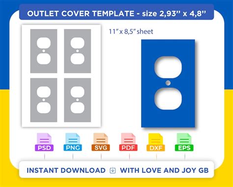 Outlet Cover Template Svg Png Dxf Eps Label Wrapper Etsy