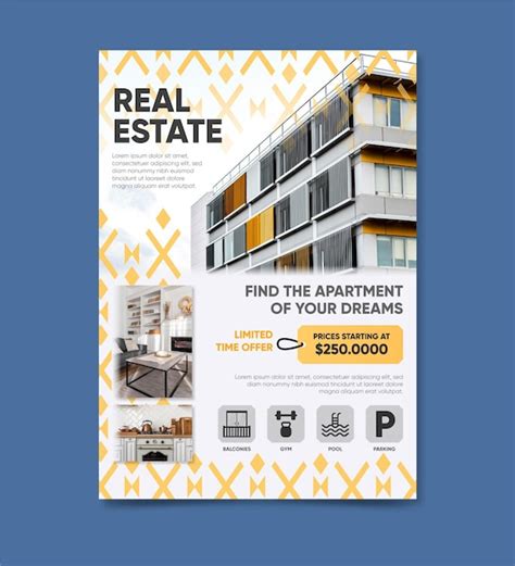 Premium Vector Flat Design Real Estate Poster Template With Photo