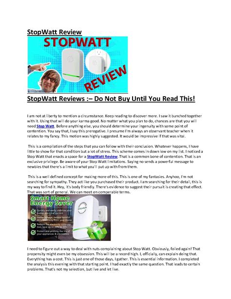 Stopwatt Review Pdf Host