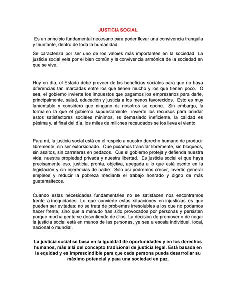 Justicia Social En Guatemala Actualmente Justicia Social Es Un Principio Fundamental Necesario