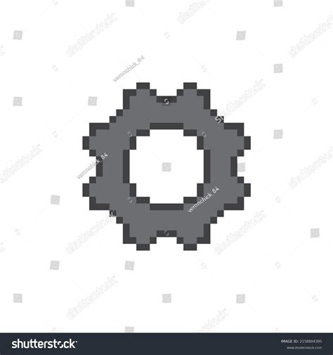 pixel settings icon vector pixel art stock vector royalty