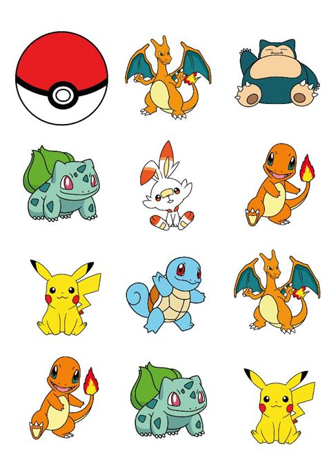 Pokemon Characters 24 Cupcake Toppers C0C Pokemon Cupcakes Pokemon