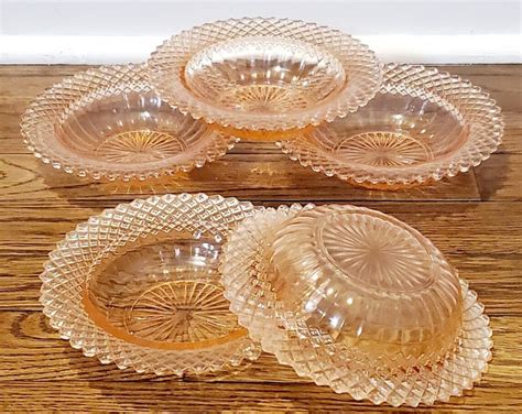 Anchor Hocking Miss America Pink Depression Glass Set Of 5 Cereal Bowls