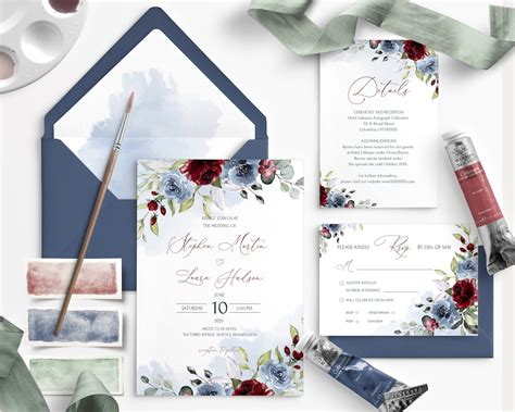 Burgundy And Dusty Blue Wedding Color Ideas Cfc