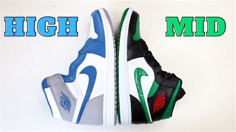 Jordan 1 High Versus Jordan 1 Mid Size Comparison YouTube