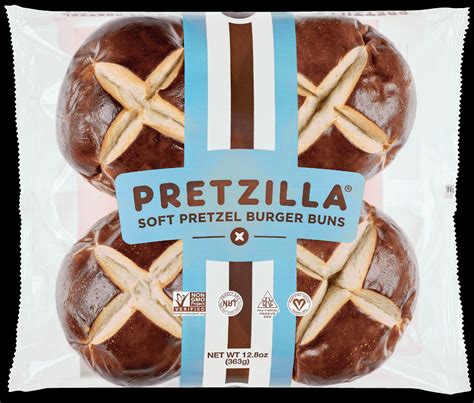 Pretzilla Soft Pretzel Burger Buns 12 8 Oz 4 Count