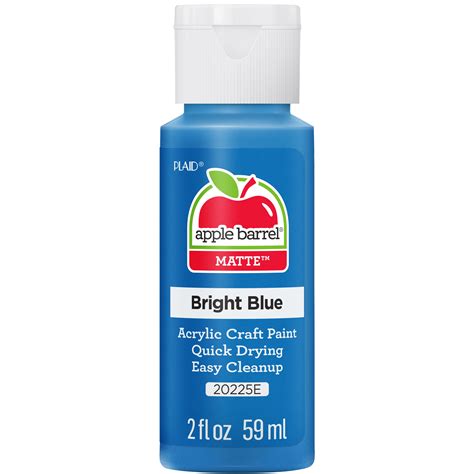 Apple Barrel Acrylic Craft Paint Matte Finish Bright Blue 2 Fl Oz