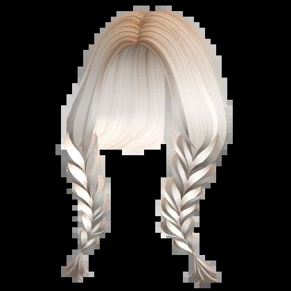 Cute Messy Double Braid Pigtails Platinum Blonde Roblox Item