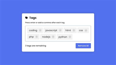 Add Tags Input Box In Html Css Javascript Tags Input In Javascript