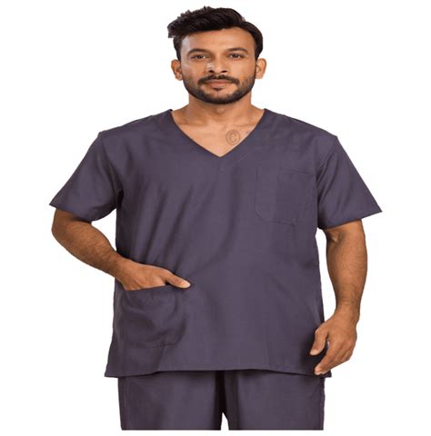 Agarwals Unisex Grey V Neck Scrub Suit Top And Bottom Uniform Ideal Xxl Buy Packet Of 10 Unit