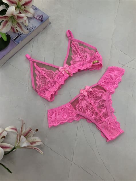 Conjunto De Lingerie Seduzione Rosa Bliss Sem Bojo E Sem Aro Dolce Pecado