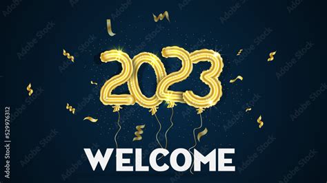 Happy New 2023 Year Holiday 2023 Gold Metallic Numerals And Glitter