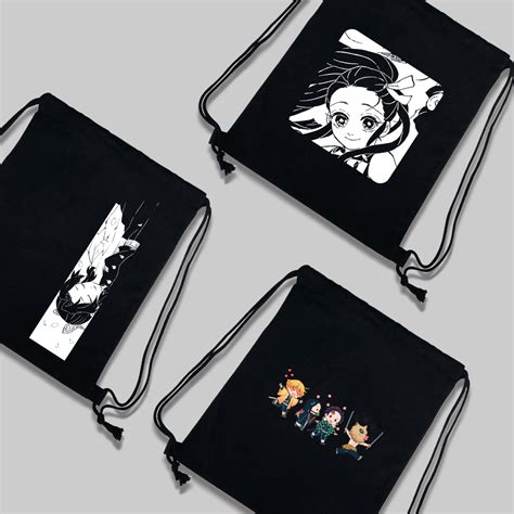 Jual Stringbag Hitam Anime Demon Slayer Nezuko Tanjiro Zenitsu Giyu