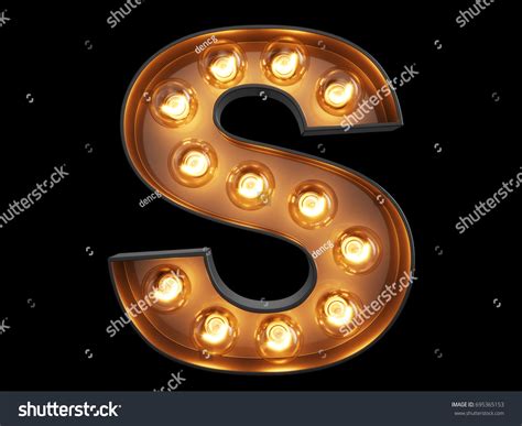 Light Bulb Glowing Letter Alphabet Character Stock Illustration