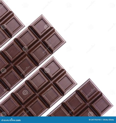 Large Dark Chocolate Bars Isolated On White Backgroundcopy Space Stock