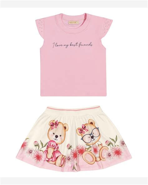 Riachuelo Conjunto Infantil Feminino Best Friends Trick Nick Rosa