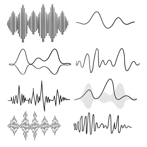 Ondas De Sonido Negras Frecuencia De Audio Musical Forma De Onda De