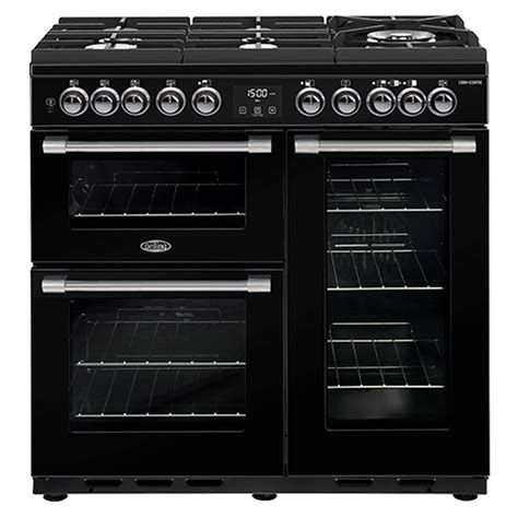 Belling Cookcentre Deluxe 90cm Gas Through Glass Range Cooker Black