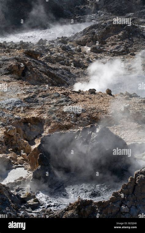 Boiling Mud Pots La Soufriere Drive In Volcano St Lucia Stock Photo Alamy