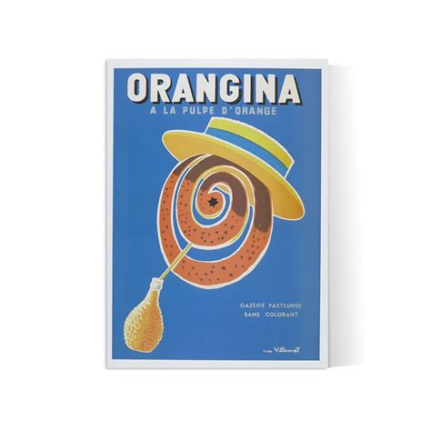 Orangina Poster With Orange Pulp Villemot High Definition Matt