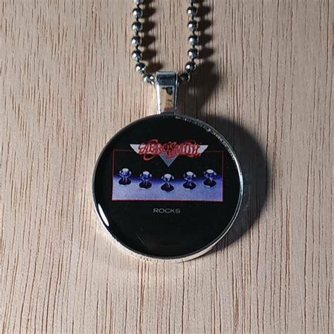 Aerosmith Resin Pendant Necklace Rocks Album Steven Tyler Etsy