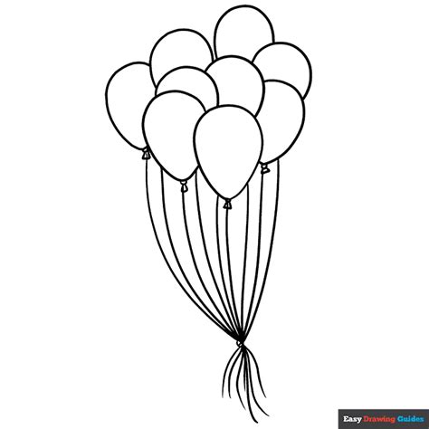 Balloons Coloring Page Easy Drawing Guides