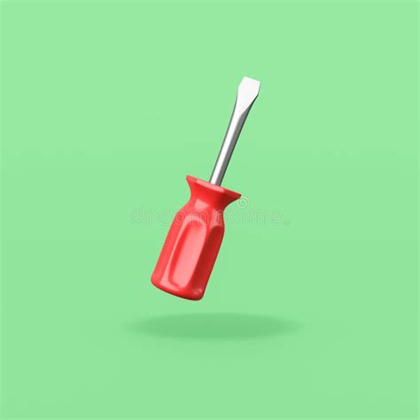 Red Screwdriver On Green Background Stock Illustration Illustration