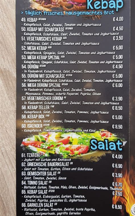 Speisekarte Von Mega Pizza Kebap Baumgartenberg