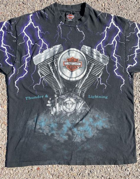 Vtg 1990s Harley Davidson Thunder Lightning Southside Gem