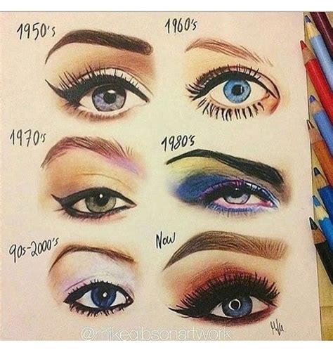 La evolución de la ceja Evolution of the eyebrow Retro makeup 70s