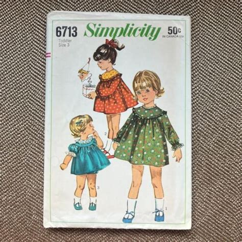 S Vintage Simplicity Pattern Girls Ruffled Dress Panties Sz