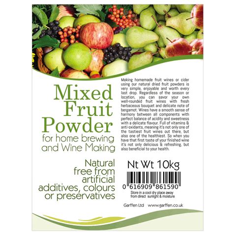 Mixed Fruit Powder For Wine Making 10kg White Wine Garffen Ltd