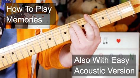 Memories Maroon 5 Guitar Bass Lesson With Easy Acoustic Version