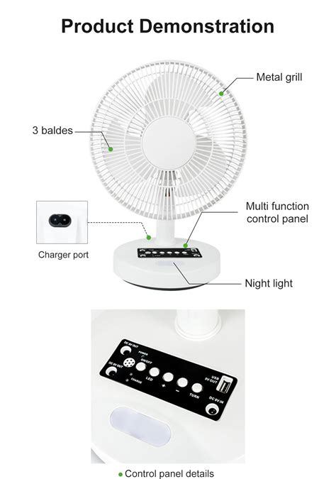 Factory Wholesale New Modern Dc Ac 12 Inch Charging Electric Rechargeable Solar Table Power Fan