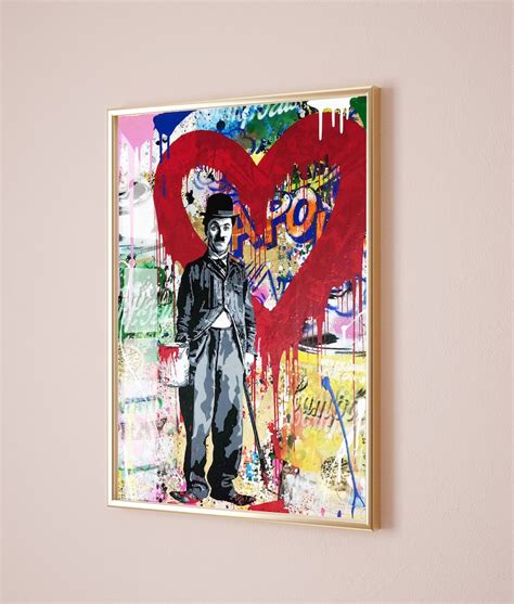 Banksy Wall Art Charlie Chaplin Graffiti Postermr Etsy