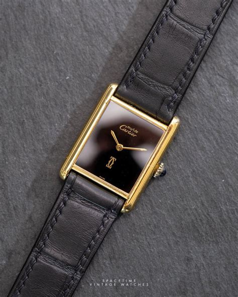 Cartier Tank Must De Black Dial Ref 6 Spacetime