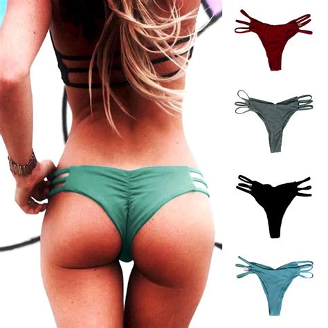 Women Brazilian Cheeky Bikini Bottom Thong Traingle Swimwear