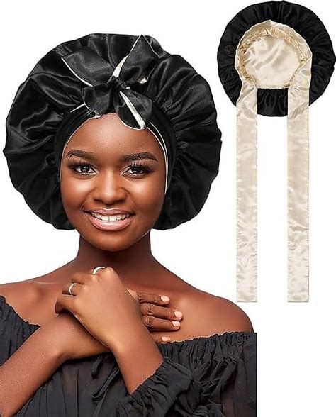 Satin Bonnet Silk Hair Bonnets For Women Curly Hair Wrap For Sleeping