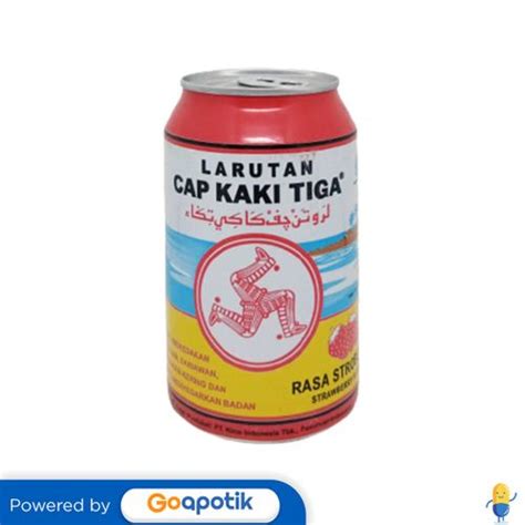 Jual Cap Kaki Tiga Larutan Penyegar Rasa Strawberry 320 Ml Kaleng