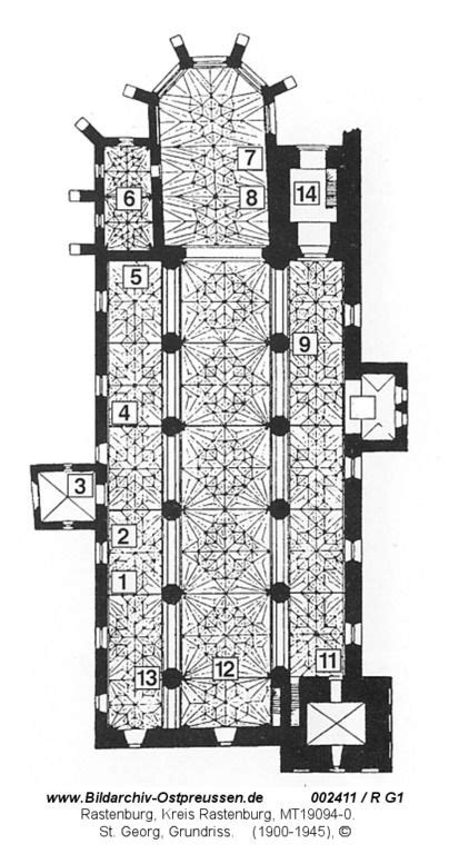 Archiwum Zdj Prusy Wschodnie Rastenburg St Georg Grundriss